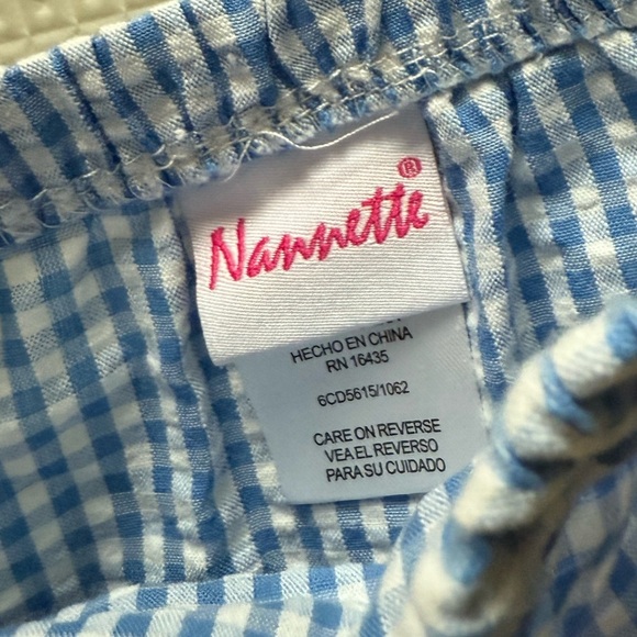 Nanette|Baby girl two piece bundle of diaper covers•••Blue gingham & white,24M - Picture 5 of 5